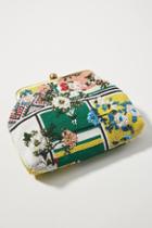 Anthropologie Floral Patchwork Beaded Clutch