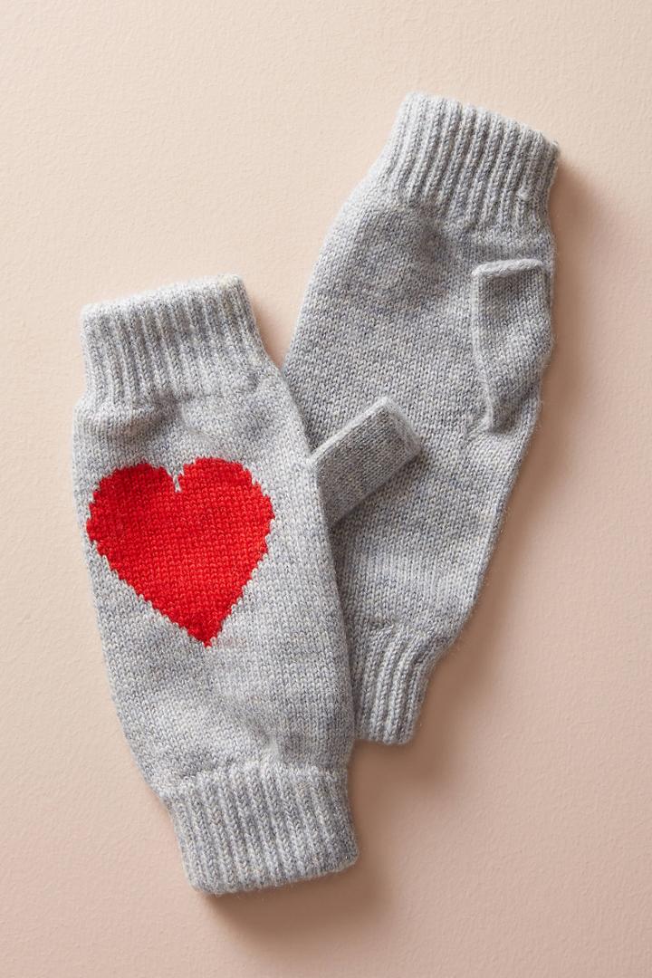 Rosie Sugden Heart Cashmere Fingerless Gloves