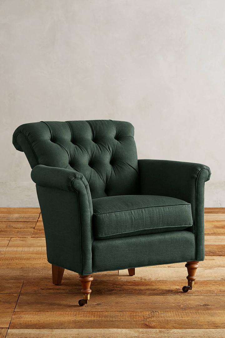 Anthropologie Linen Gwinnette Chair