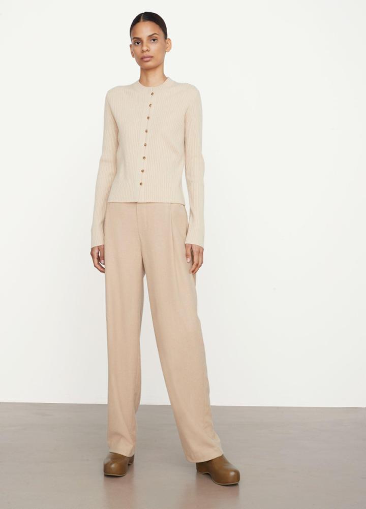 Vince Ribbed Button Cardigan