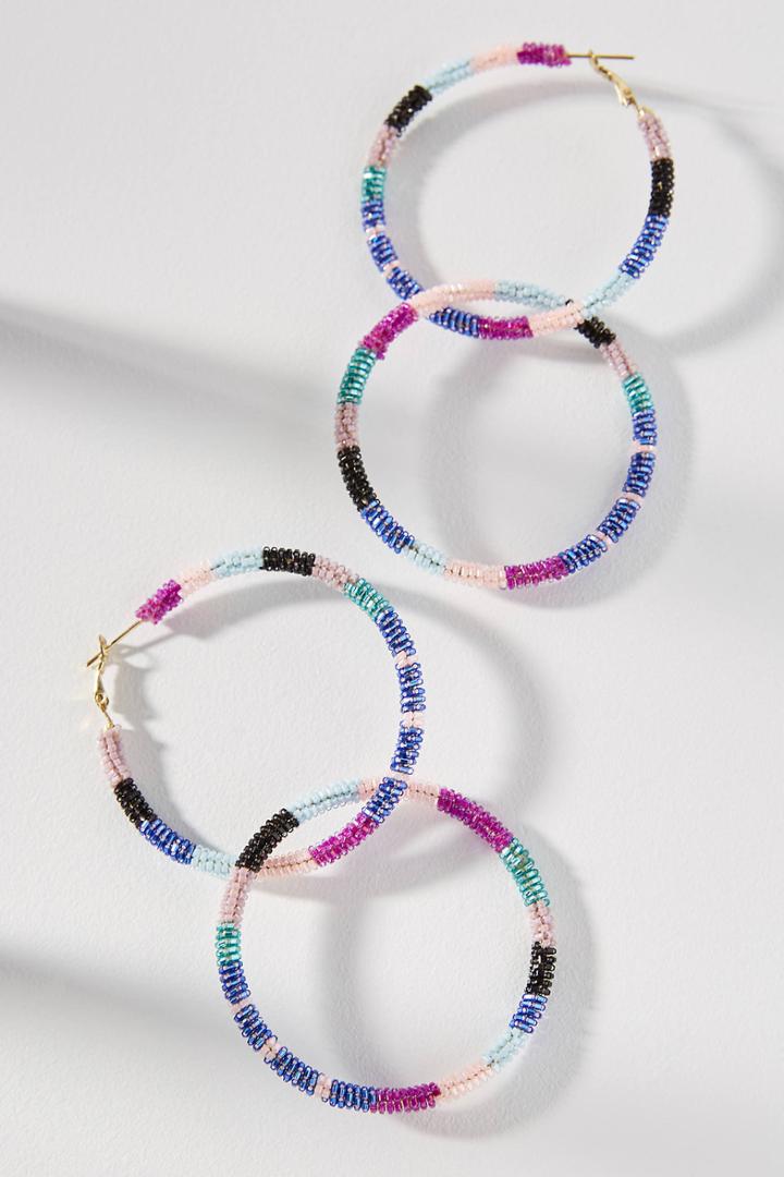 Olivia Dar Beaded Stripes Drop Earrings