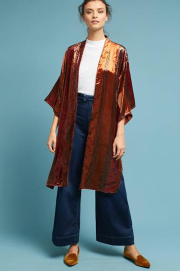 Ett:twa Longline Velvet Kimono Jacket