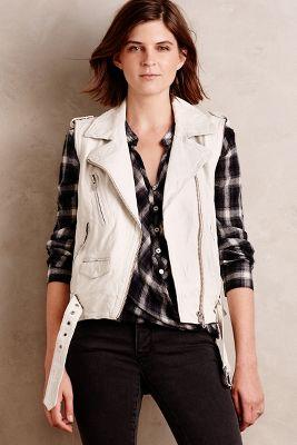 Doma Shrunked Leather Moto Vest