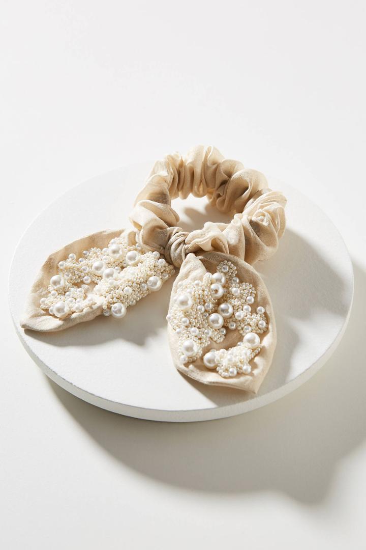 Deepa Pearled Bow Hair Tie