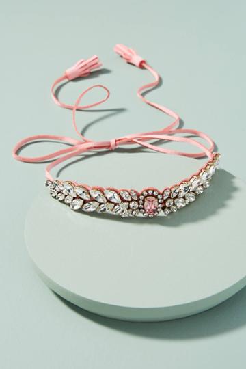 Shourouk Pink Alcantara Choker Necklace