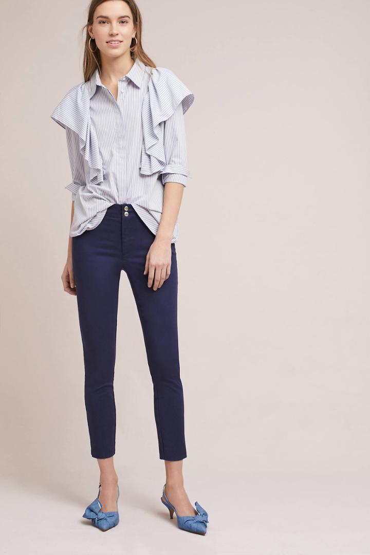 Anthropologie Sateen Skinny Trousers