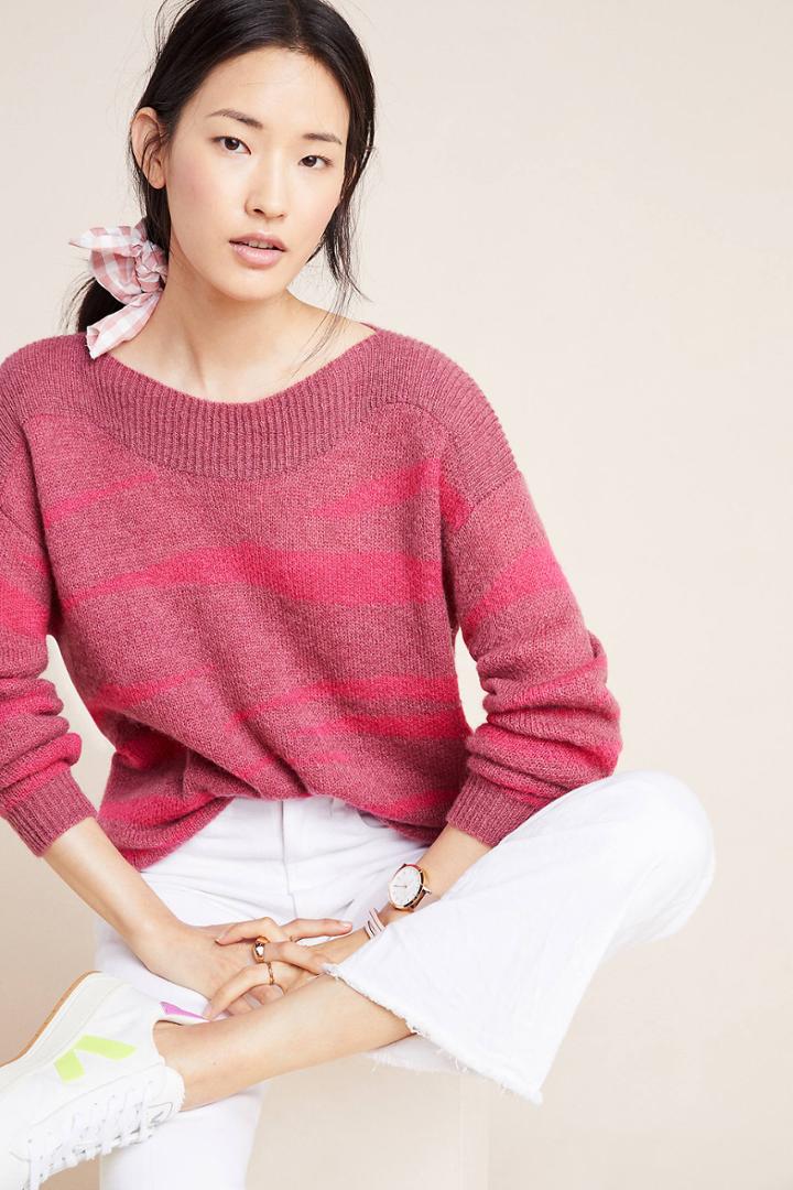 Numph Lynn Zebra Striped Knit Pullover