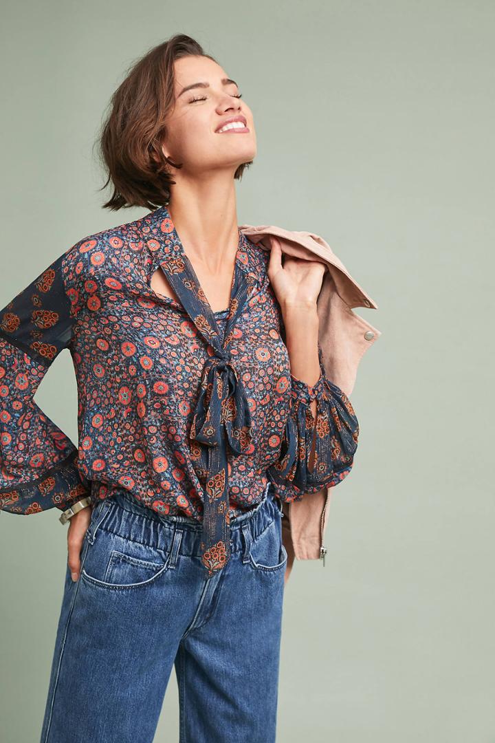 Bl-nk Velia Tie-neck Blouse