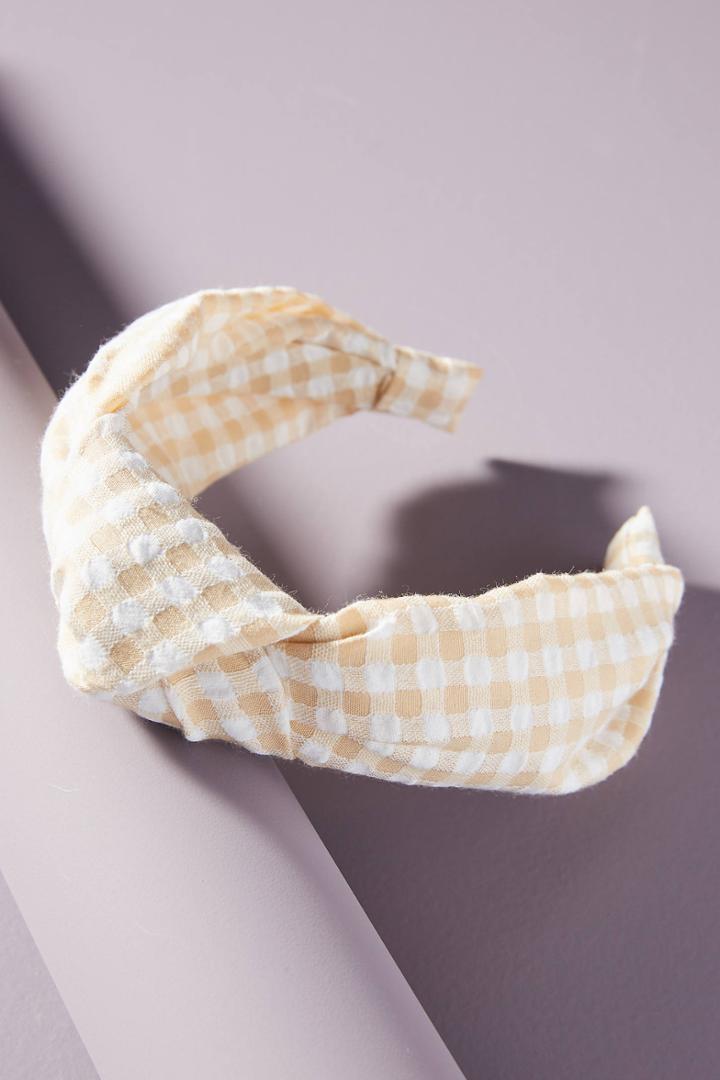 Anthropologie Gingham Knotted Headband