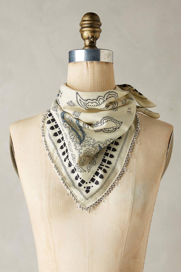 Anthropologie Beaded Cowgirl Bandana