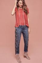 Pilcro Hyphen Mid-rise Embroidered Jeans