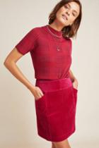 Maeve Slim Corduroy Velvet Mini Skirt