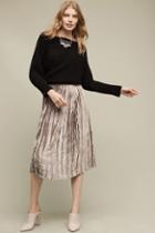Blank Pleated Velvet Midi Skirt