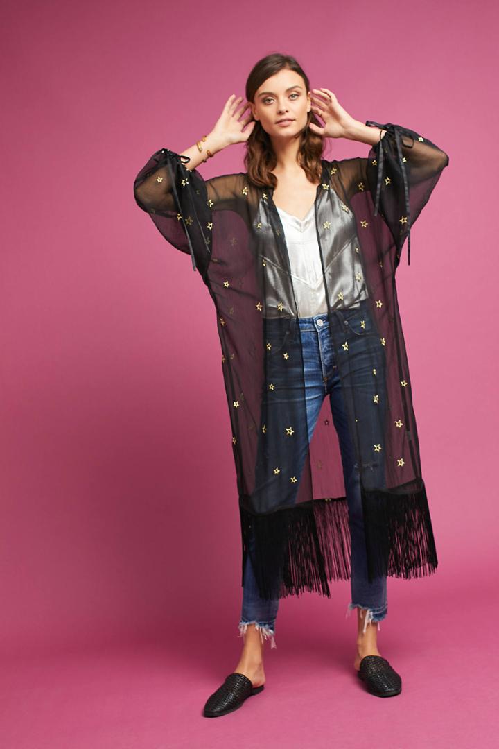 Anthropologie Fringed Star Kimono
