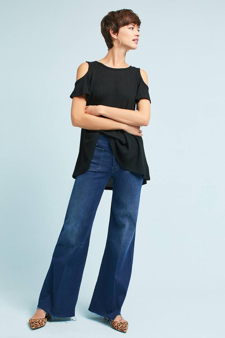 Anthropologie Fluttered Open-shoulder Top