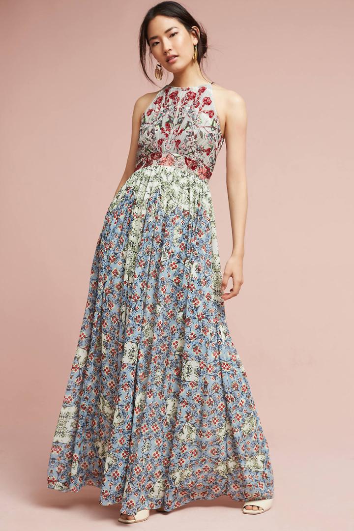 Bhanuni By Jyoti Adelise Beaded Halter Dress