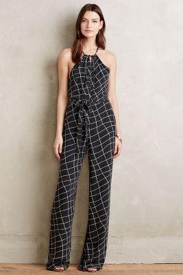 Sanctuary Windowpane Halter Jumpsuit