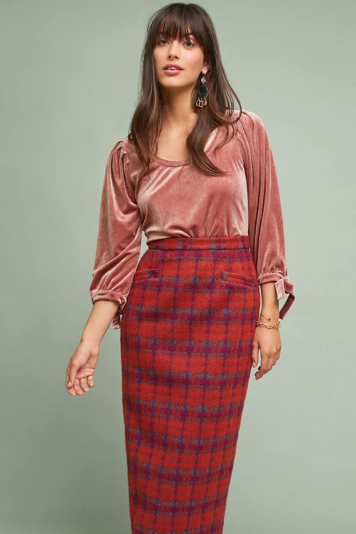 Reath Velvet Tie-sleeve Top