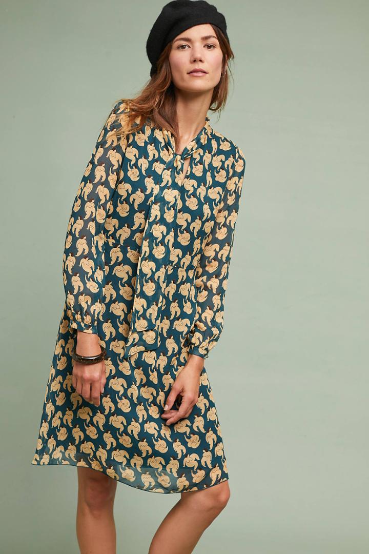 Anthropologie Femme Tie-neck Dress