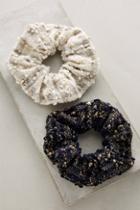 Anthropologie Tinseled Tweed Pony Holder Set