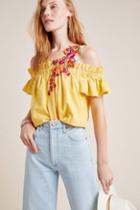 Mynah Designs Selena Embroidered Open-shoulder Blouse