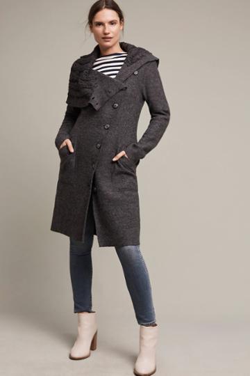 Gro A Live Asymmetrical Wool Sweater Coat
