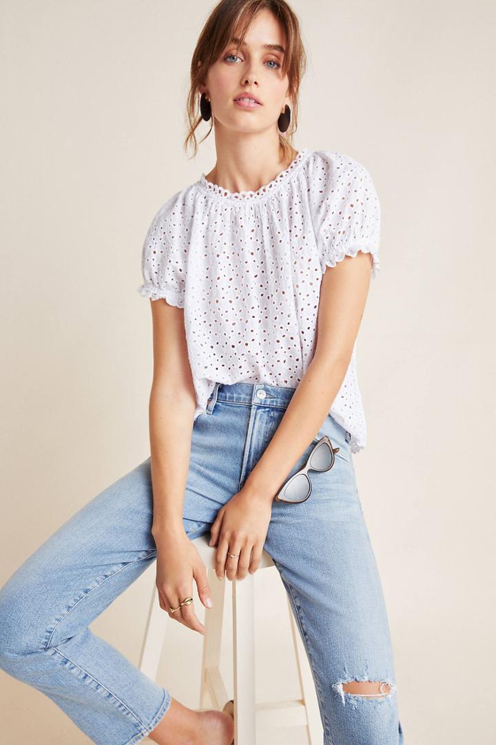 Velvet By Graham & Spencer Pamela Eyelet Blouse