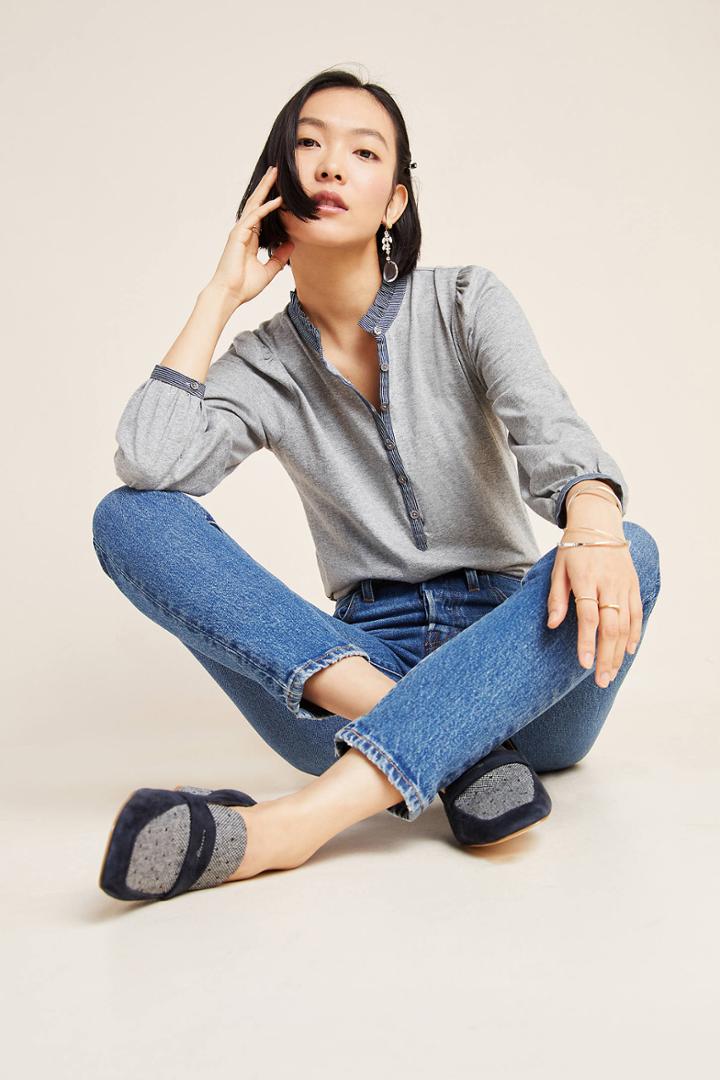 Current Air Miele Ruffled Henley Top