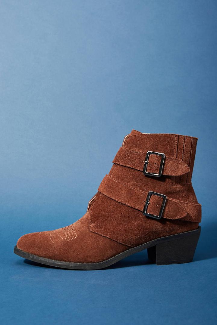 Anthropologie Buckled Ankle Boots