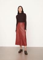Vince Leather Straight Skirt
