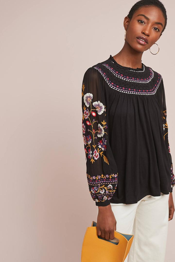 Akemi + Kin Louise Embroidered Top