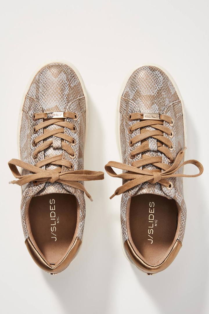 J/slides J/slide Metallic Snake Platform Sneakers