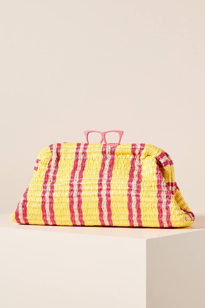 Anthropologie Mara La Rosa Glasses Striped Clutch