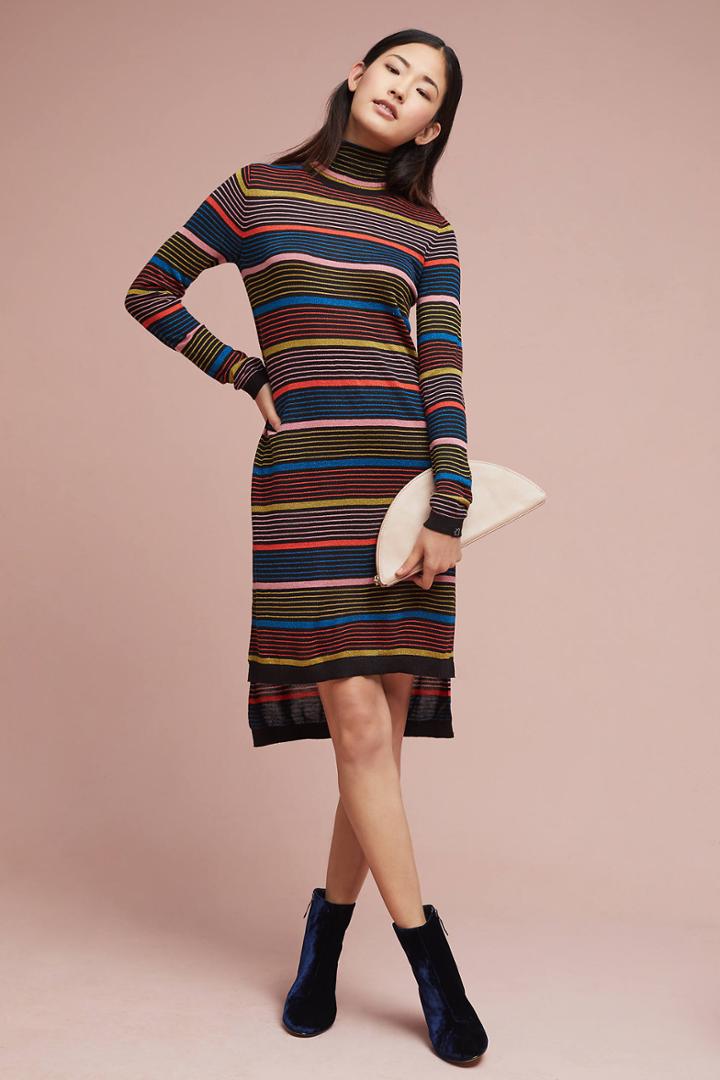 Scotch & Soda Striped Turtleneck Dress