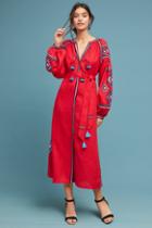 Vyshyvanka By Sleeping Gypsy Aztec Embroidered Peasant Dress
