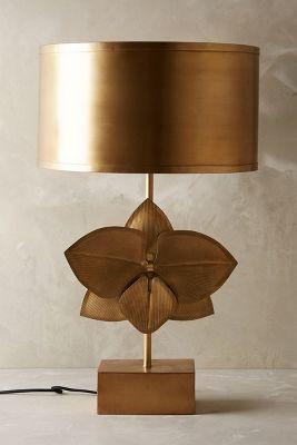 Anthropologie Bronzed Leaflet Lamp Ensemble