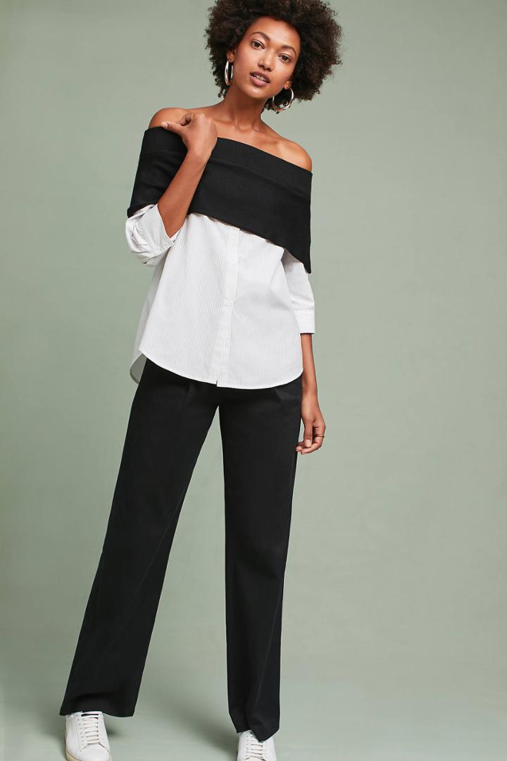 Moth Layered Off-the-shoulder Pullover