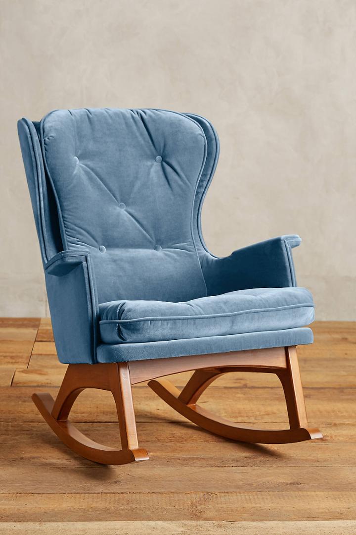 Anthropologie Velvet Finn Rocker