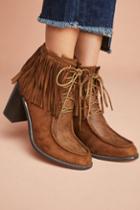 Vanessa Wu Fringed Lace-up Boots