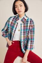 Anthropologie Rosetta Cropped Plaid Jacket