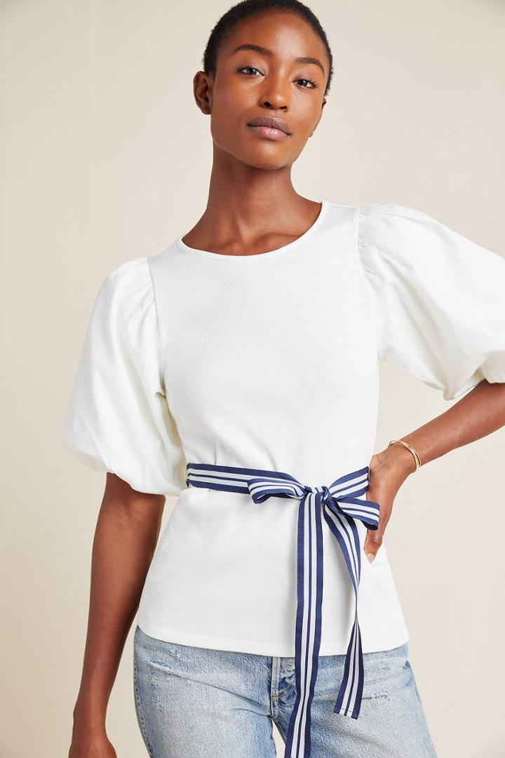 Maeve Anastasia Puff-sleeved Top
