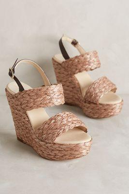 Lien.do Lien. Do Braided Raffia Wedges Brown