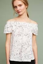 Michael Stars Stenciled Petals Off-the-shoulder Top