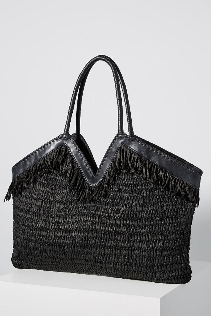 Anthropologie Suzy Raffia Tote Bag