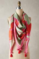 Anthropologie Bright Floral Square Scarf