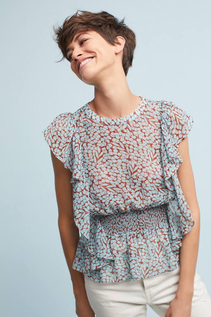 Anthropologie Allegra Smocked Blouse
