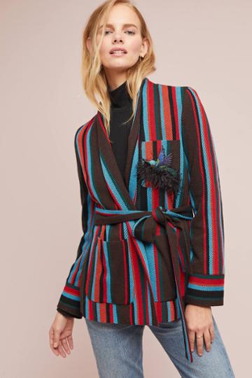 Beatrice B Capalbio Striped Sweater Jacket