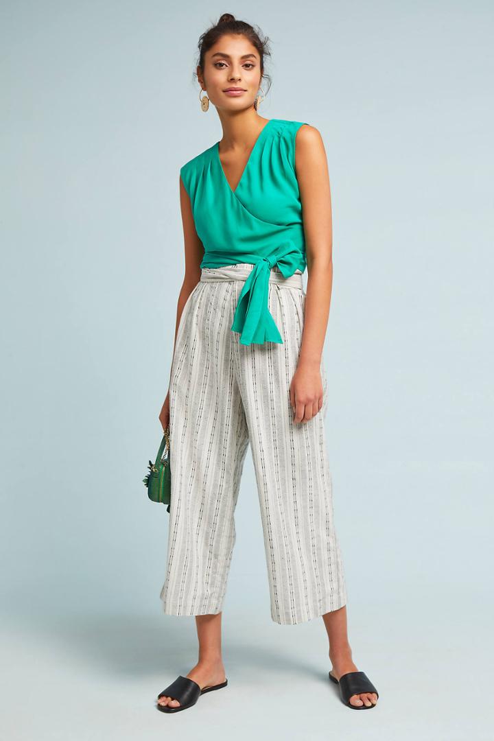 Anthropologie Cropped Wrap Blouse