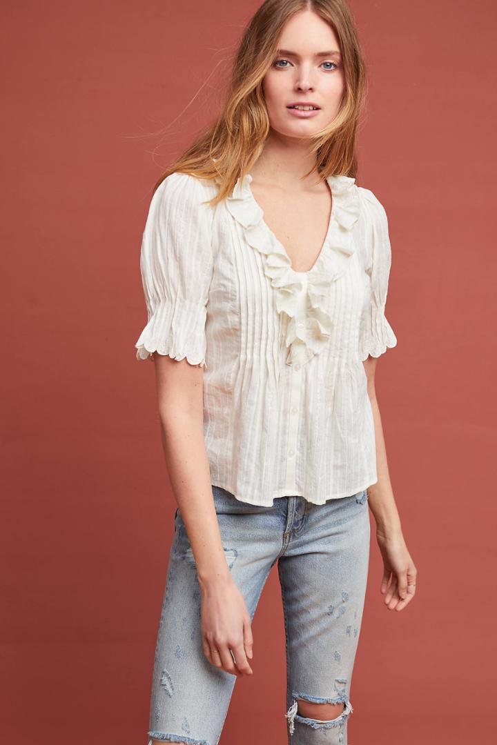 Maeve Sienna Ruffled Blouse