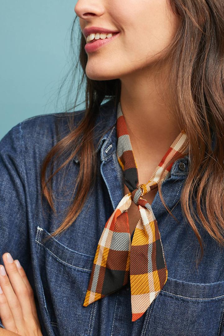 Anthropologie Windmill Plaid Kerchief Scarf